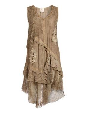 Vanilla b. Handmade one of a kind Boho Style or “Artoriginal” Tan Dress